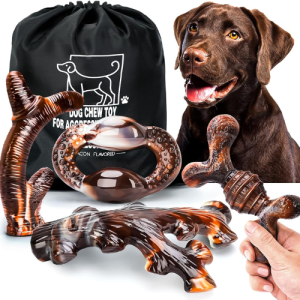 4 Pack Dog Chew Toys for Aggressive Chewers
