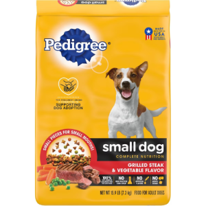 Pedigree Small Dog Complete Nutrition Grilled Steak & Vegetable Flavor Dog Kibble Small Breed Adult Dry Dog Food